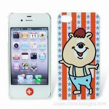 Plastic Case for Apple's iPhone with Cartoon Printed Image and 4G Mobile Phone